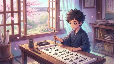 陈美娇国风书法动漫演示